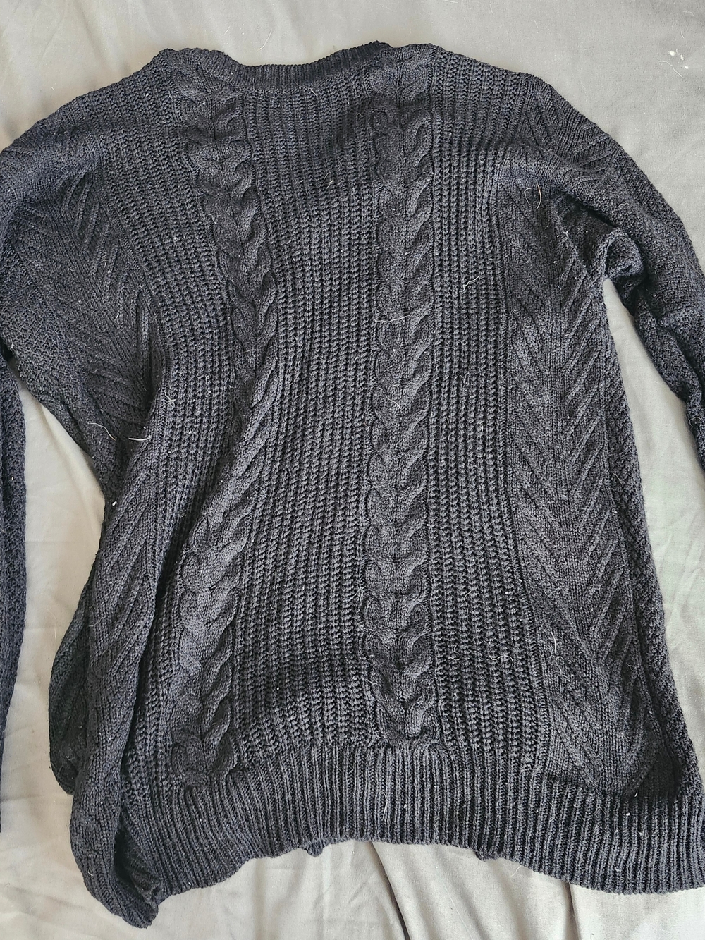 Womens Sz M Black Lace Up Open Back Back Sweater